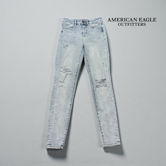 American Eagle Outfitters Denim - American Eagle Outfitters, Curvy High-Rise Jegging, Size 4 Regular, Blue